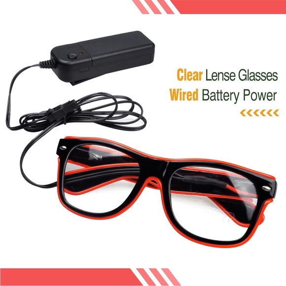 LED Light Up Glasses - Black and Red - Picture 2 of 9